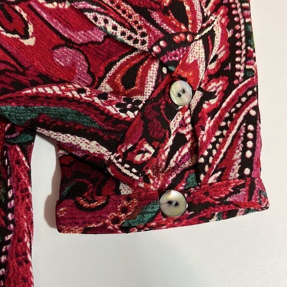 J. Jill Red Paisley Blouse - Picture 9 of 14